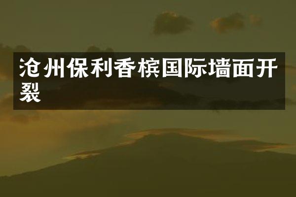 沧州保利香槟国际墙面开裂
