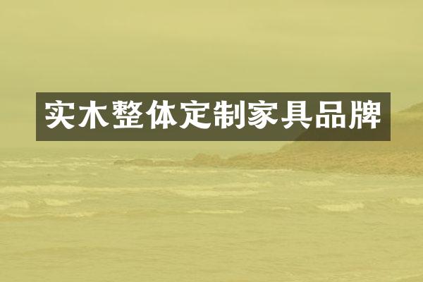 实木整体定制家具品牌