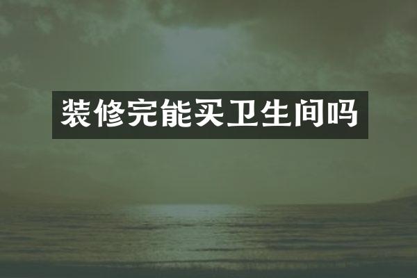 装修完能买卫生间吗
