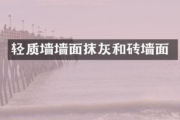轻质墙墙面抹灰和砖墙面