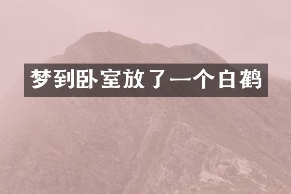 梦到卧室放了一个白鹤