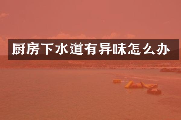 厨房下水道有异味怎么办