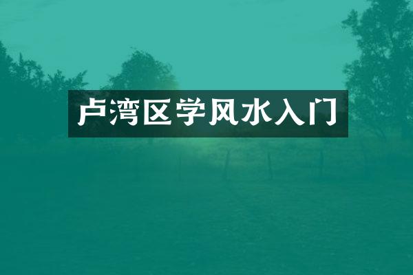 卢湾区学风水入门