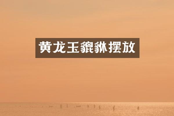 黄龙玉貔貅摆放