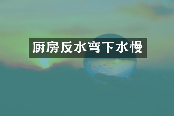 厨房反水弯下水慢