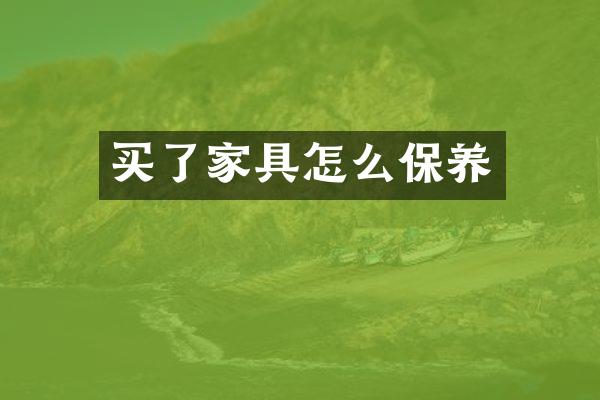 买了家具怎么保养