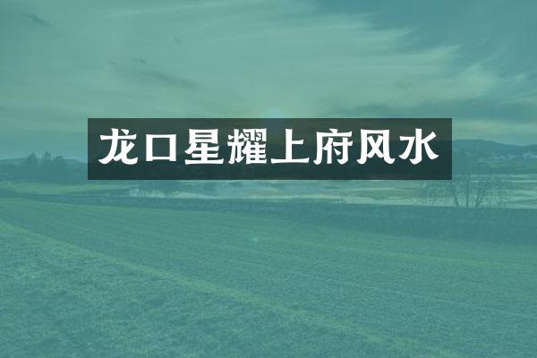 龙口星耀上府风水