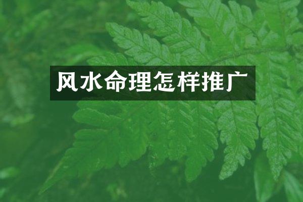 风水命理怎样推广