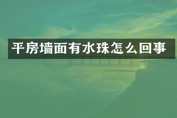 平房墙面有水珠怎么回事