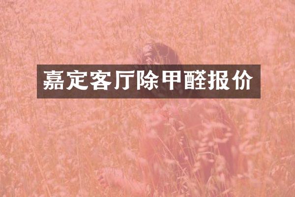 嘉定客厅除甲醛报价