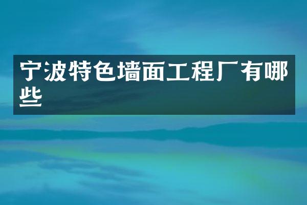 宁波特色墙面工程厂有哪些