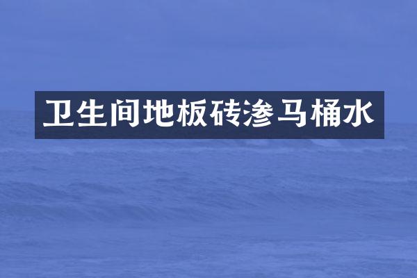 卫生间地板砖渗马桶水