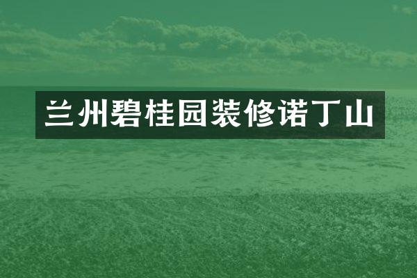兰州碧桂园装修诺丁山