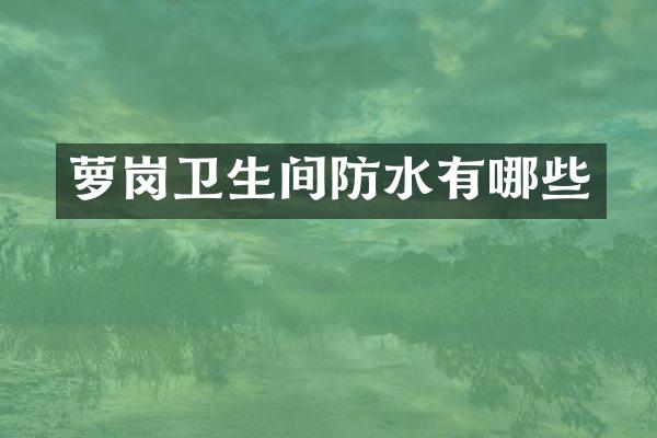 萝岗卫生间防水有哪些