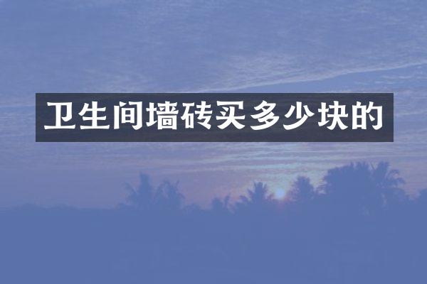 卫生间墙砖买多少块的
