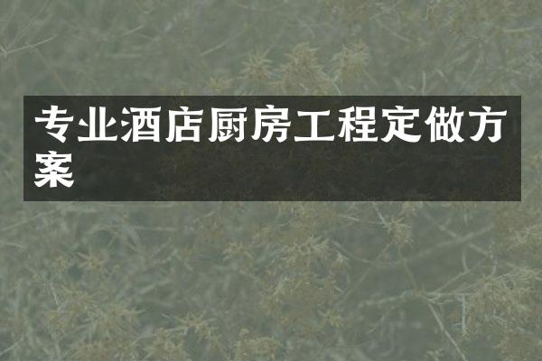 专业酒店厨房工程定做方案