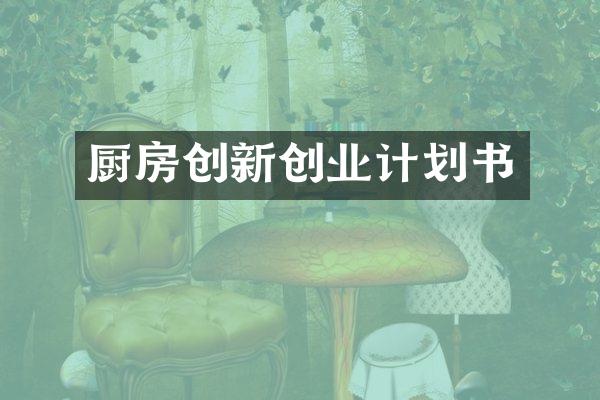 厨房创新创业计划书