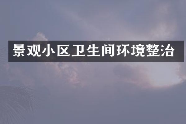 景观小区卫生间环境整治