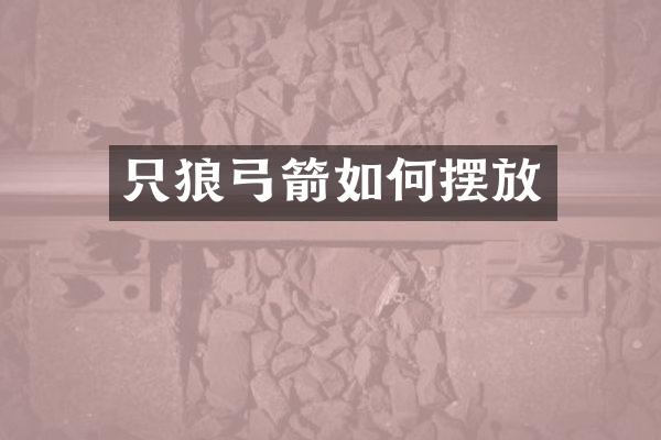 只狼弓箭如何摆放