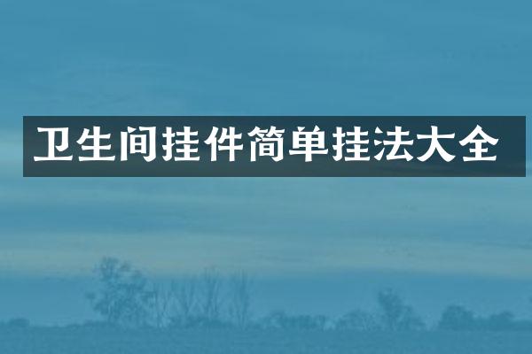 卫生间挂件简单挂法大全