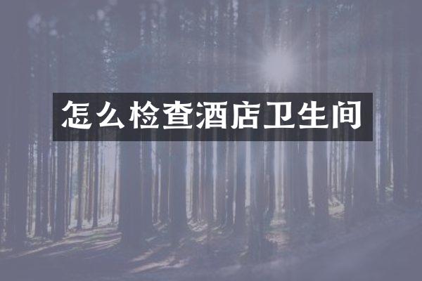怎么检查酒店卫生间