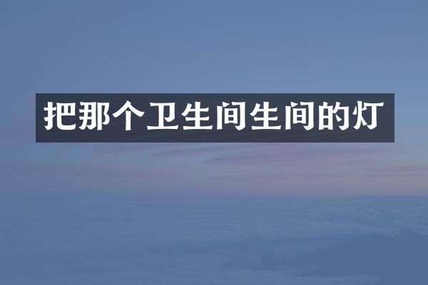 把那个卫生间生间的灯