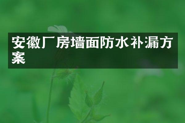安徽厂房墙面防水补漏方案