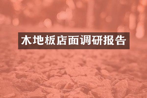 木地板店面调研报告
