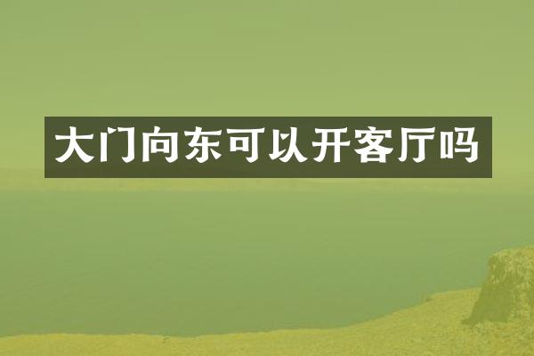 大门向东可以开客厅吗