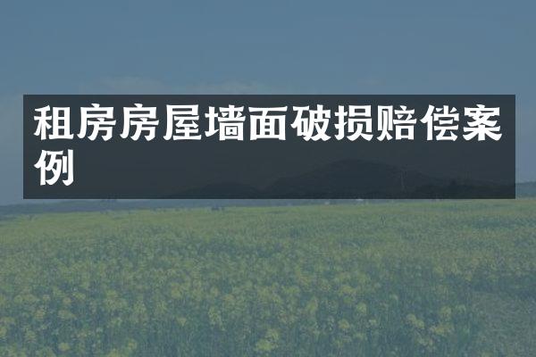 租房房屋墙面破损赔偿案例