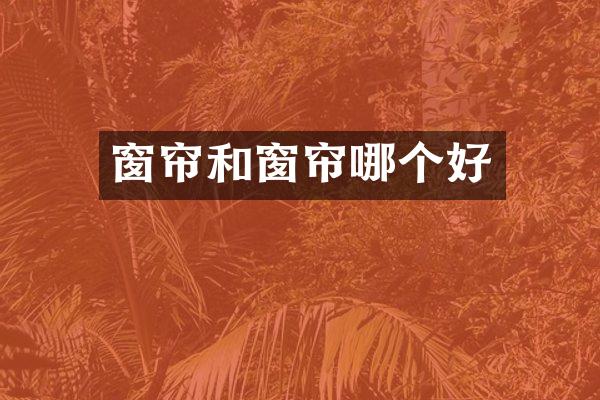 窗帘和窗帘哪个好