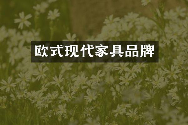 欧式现代家具品牌