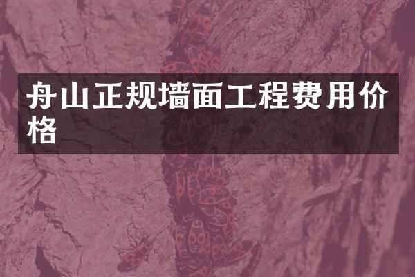 舟山正规墙面工程费用价格