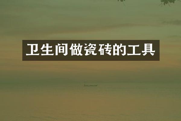 卫生间做瓷砖的工具