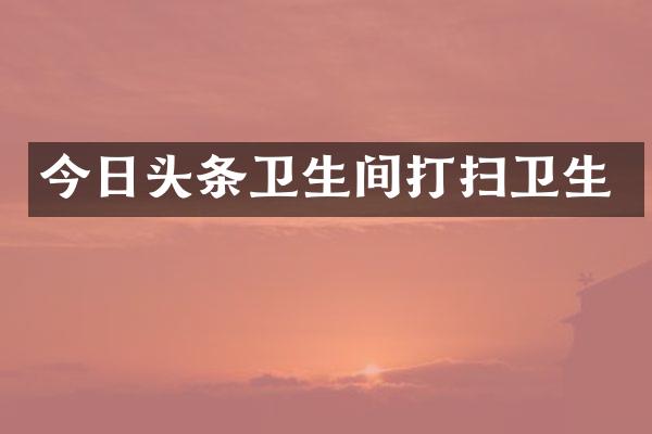 今日头条卫生间打扫卫生
