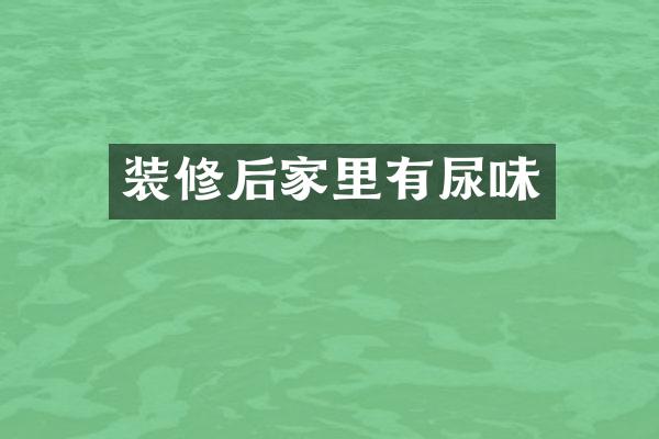 装修后家里有尿味