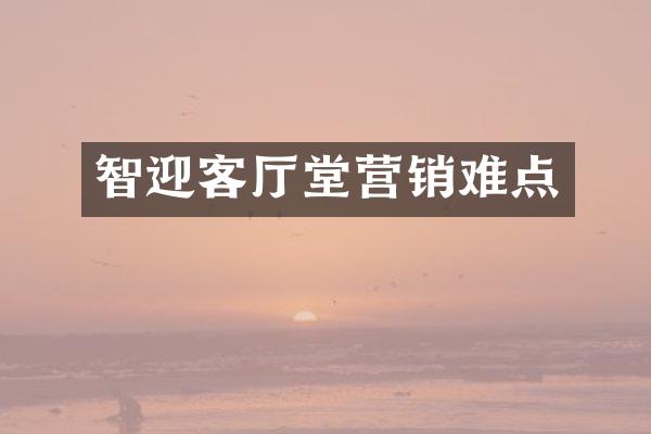 智迎客厅堂营销难点