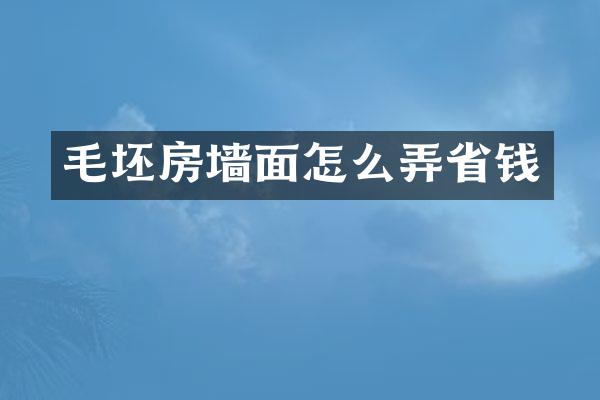 毛坯房墙面怎么弄省钱