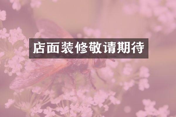 店面装修敬请期待