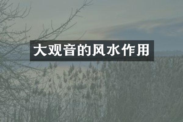 大观音的风水作用