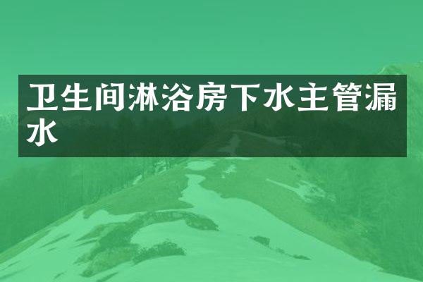 卫生间淋浴房下水主管漏水