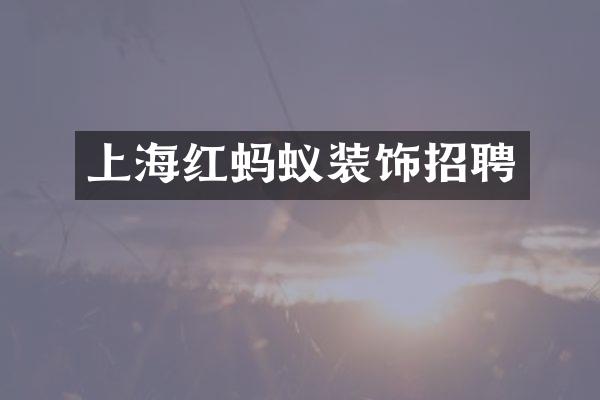 上海红蚂蚁装饰招聘