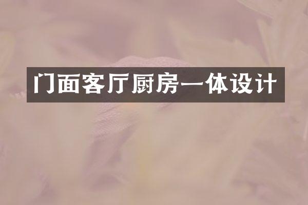 门面客厅厨房一体设计