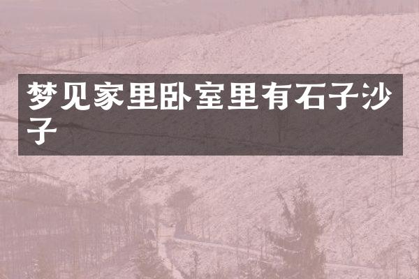 梦见家里卧室里有石子沙子