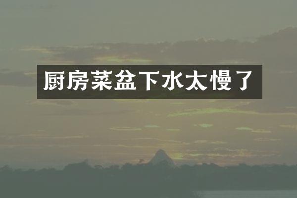 厨房菜盆下水太慢了