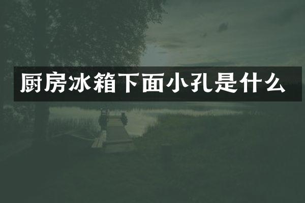 厨房冰箱下面小孔是什么