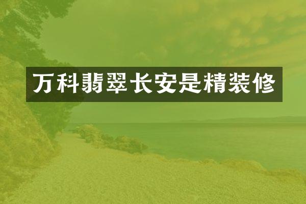 万科翡翠长安是精装修