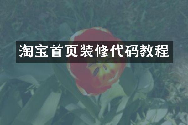 淘宝首页装修代码教程