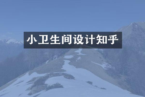 小卫生间设计知乎