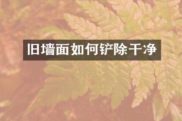 旧墙面如何铲除干净